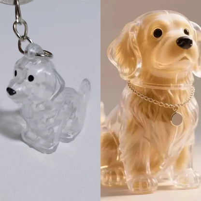 (HB05)Clear Puppy Hair Memorial Keepsake Capsule Pet Dog Fur Container DIY Pendant Keychain Decor Pet Lovers Home Display Gifts