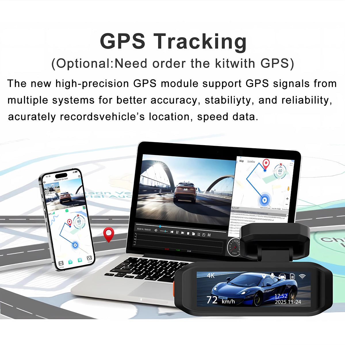4K 3840*2160P Dash Cam WiFi GPS ADAS Front 4K Rear 2.5K DVR Video Recorder 24H Night Vision Dashcam Car Camera For Car Black Box