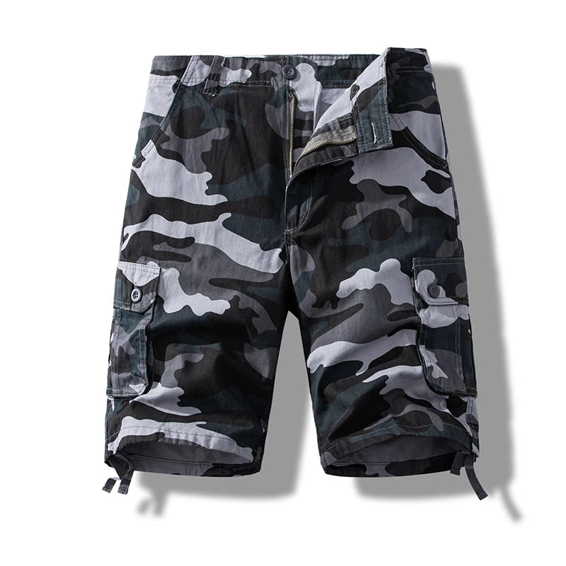 Men's Short Pants Cotton Cargo Shorts Tactical Breeches Casual Sports Man Hiking Fishing Streetwear