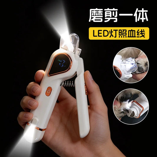 Electric Pet Nail Grinder Low Noise Rechargeable Pet Nail Trimmer Painless Paws Grooming Smoother Nail File Clipper