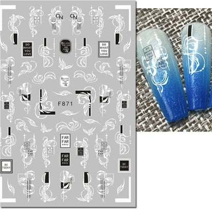 3d Nail Art Decals Spring Booming Violets Lavenders Purple Blue Pink Flowers Butterflys Stickers Decoration For Nail Tips Beauty