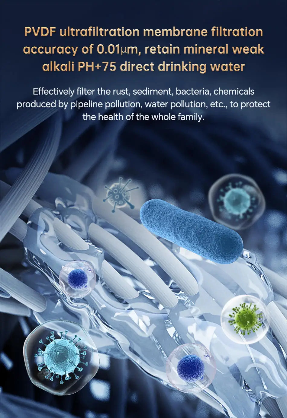 whole house high flow water filter system 5000L-8000L stainless steel mineral water filter  Reusable PVDF Lasts Exceed 5 Years