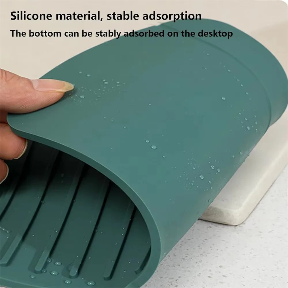 Silicone Tap Mat,Sink Splash Guard,Kitchen Tap Silicone Drain Mat, Silicone Tap Handle Drip Catcher Tray, Tap Mat for Kitchen