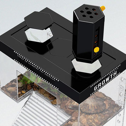 Over Tank Turtle Basking Land Anti-Slip Reptile Resting Land Animal Observation With Ramp Aquatic Terrapin Enclosure Cage