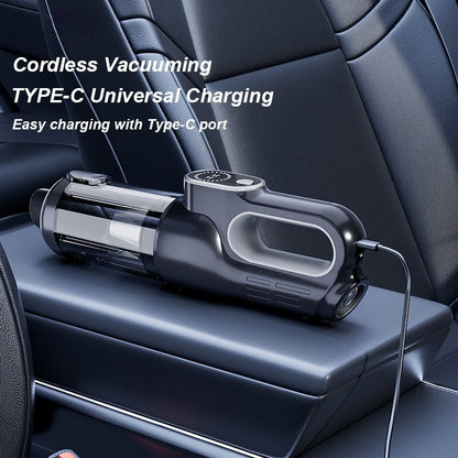 Brushless handheld vacuum cleaner, cordless, high suction, portable vacuum cleaner for home and car, Mini, rechargeable, with LED car cleaning.