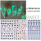 3pcs Luminous Butterfly Nail Decal Stickers Colorful Blue Butterfly Series Design Glow In The Dark Night Polish Sliders Manicure