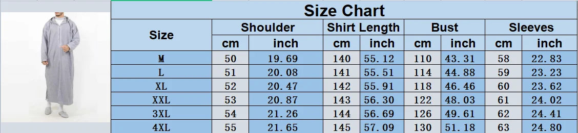 Autumn and Winter Men's Muslim Islamic Robes Arabic Solid Color Long-sleeved Men's Robes Loose Arabic Robes Men's Casual Robes