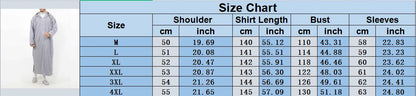 Autumn and Winter Men's Muslim Islamic Robes Arabic Solid Color Long-sleeved Men's Robes Loose Arabic Robes Men's Casual Robes