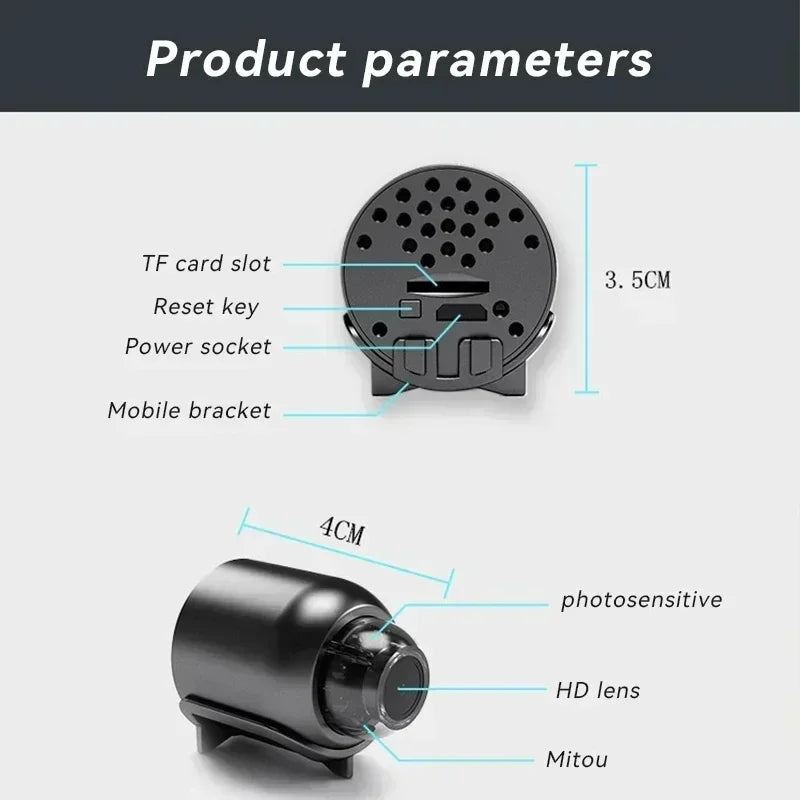 Mini 1080p HD Smart Camera Wireless Surveillance Security Video Cam Night Vision Motion Detect Camcorder Cam Monitor Smart Home
