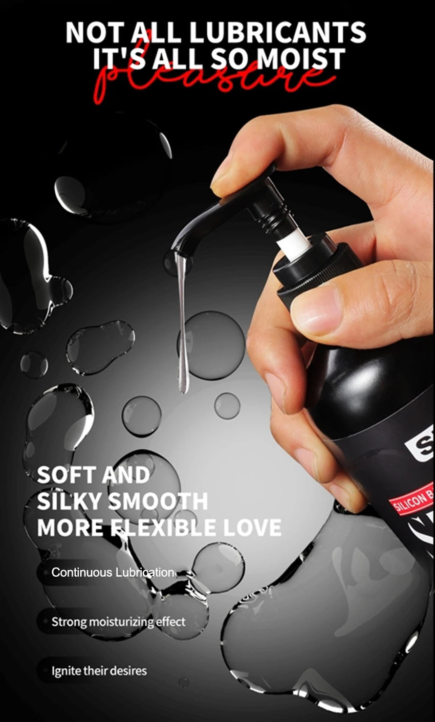 300ml Silicone-Based Lube with Press Pump,  Stringy Anal Lubricant Suitable for Sex Toys Ideal for Toys and Couples