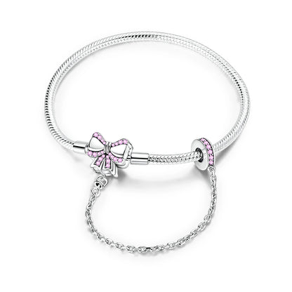 Original 925 Sterling Silver Charm Bracelets Heart Clip Bead Snake Chain Bracelet Fit Charms Beads Diy For Woman Fine Jewelry