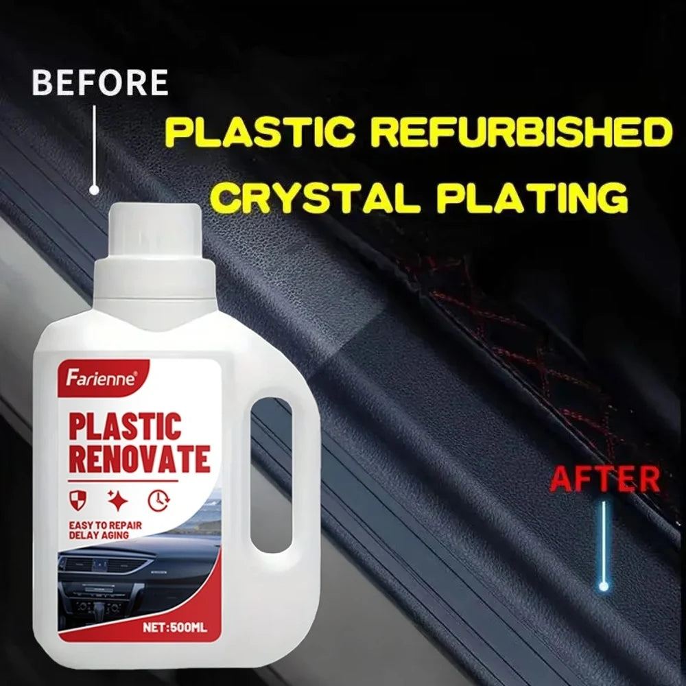 500ml Car Plastic Polishing Paste - Multi-Surface Polish for Leather, Plastic, Vinyl, Fabric - Fast-Drying, No Residue, for Car