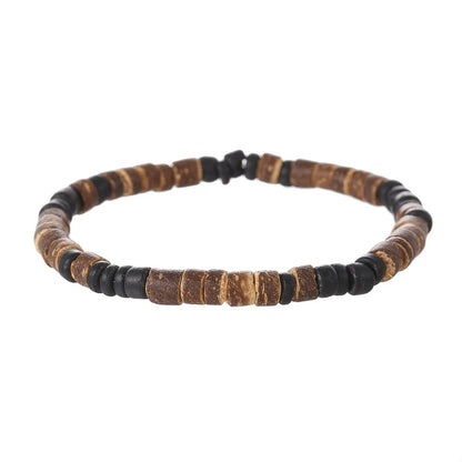 Coconut Wood Beaded Bracelet Eiastic Turquoise Stone Bead Bracelets for Men and Women Handmade Stacking Wooden Stretch Bracelets
