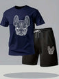 Summer Men's Quick Dry Casual Short Sleeve T-Shirt And Shorts Set City Street Fashion Running Sports 2-Piece Suit