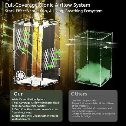 Acrylic Jumping Spider Enclosure Buckle Lock Escape Proof Reptile Feeding Tank Transparent Ventilated Spider House