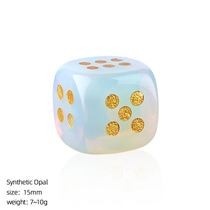 6pc 1.5cm Natural stone amethyst dice Agate tiger eye stone particle Guess the number of points gift good new wholesale
