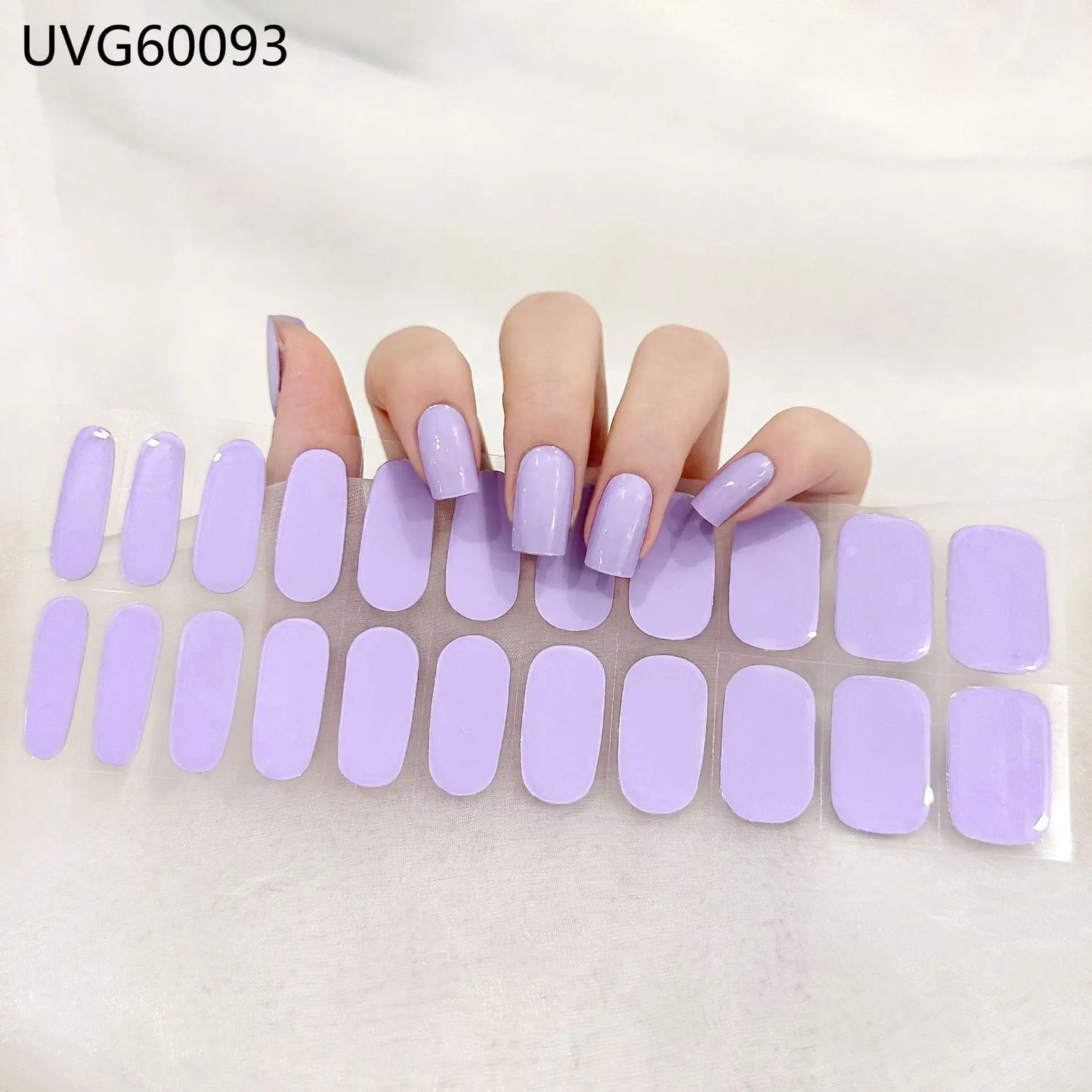 20/22Tips UV Semi cured Gel Nail Stickers Waterproof Long Lasting Full Gel Nail Wraps Press On Nail Decal DIY Manicure