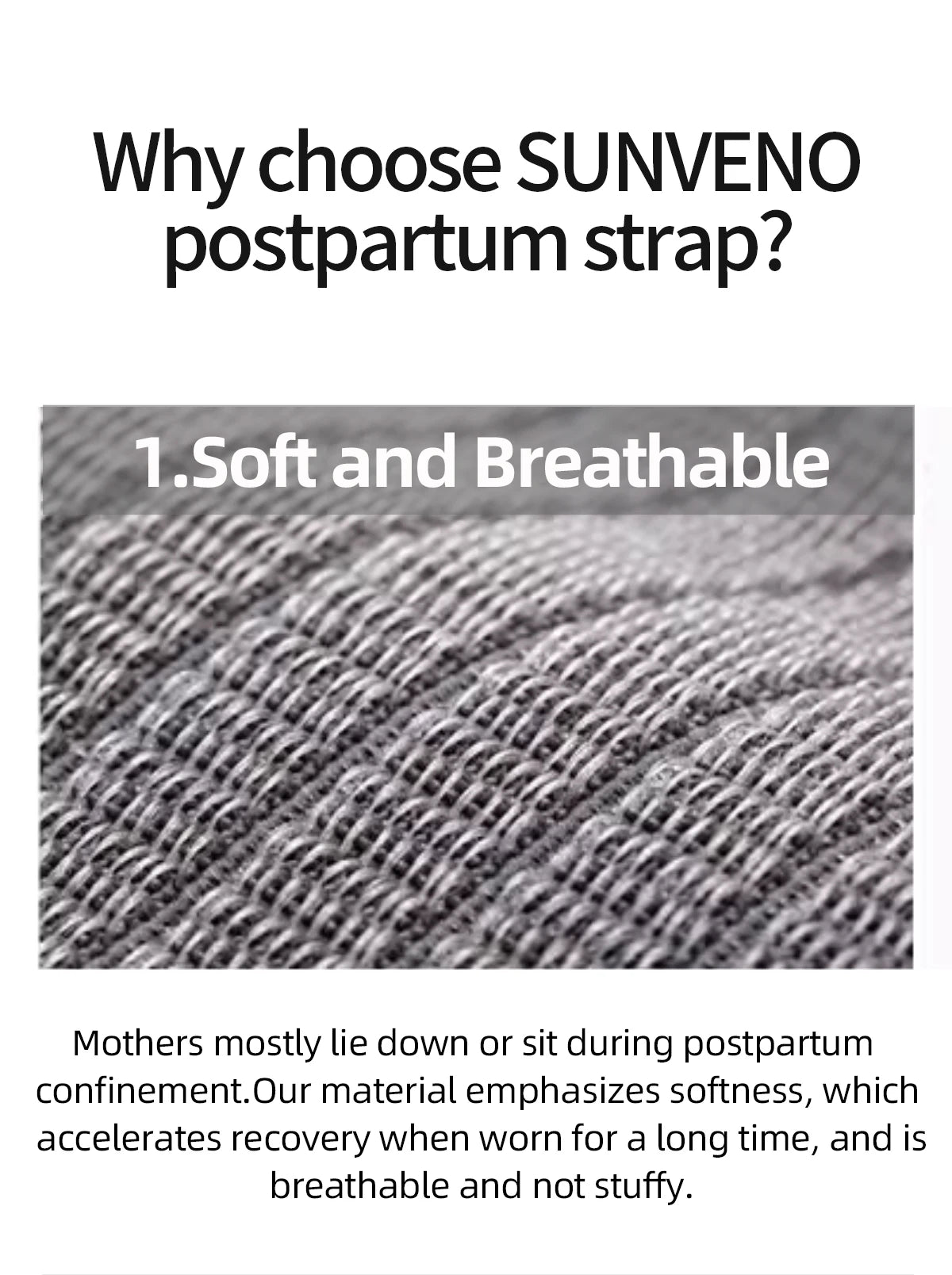 Sunveno Postpartum Belly Band Girdle for Postnatal Adjustable Belly Wrap C-section Recovery Binder Abdominal Support 