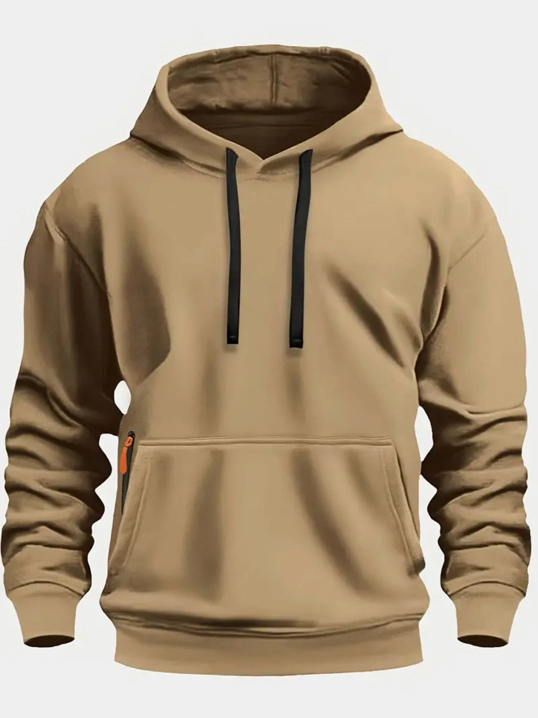 Fall/Winter New Arrival Men's Fleece Hoodie High Quality Solid Color Hooded Sweatshirt Male Fashionable Street Style Sweatshirt