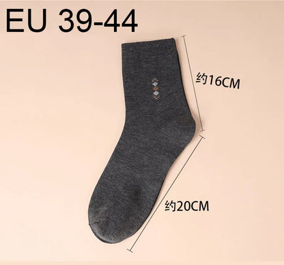 5 Pairs/Lot Men's Fashion Thickened Socks Four Seasons Leisure Breathable Deodorant Mid Tube Cotton Socks High Quality EU 38-44