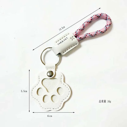 S9 Dual Pack Pet Hair Storage Keychains, Cute Paw Shape Leather Keyring, Furry Friend Memory Fur Keepsake for Pet Owners