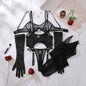 Sexy Mesh Breathable Lingerie Stockings Women's Shaping Ultra-thin Split Underwear Set Female Solid See Through Bra & Brief Sets