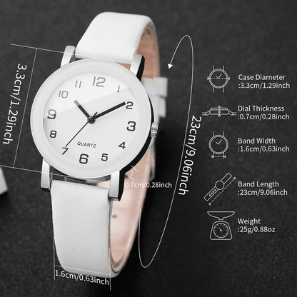 1/2PCS Fashion Couple's Watches Leather Strap Wristwatch Men Women Casual Arabic Dial Quartz Watches (Without Box)