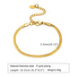 Non Tarnish Stainless Steel Bracelet Gold Plated Stackable for Women, Thin Herringbone Chain Bracelet Waterproof Jewelry Gift