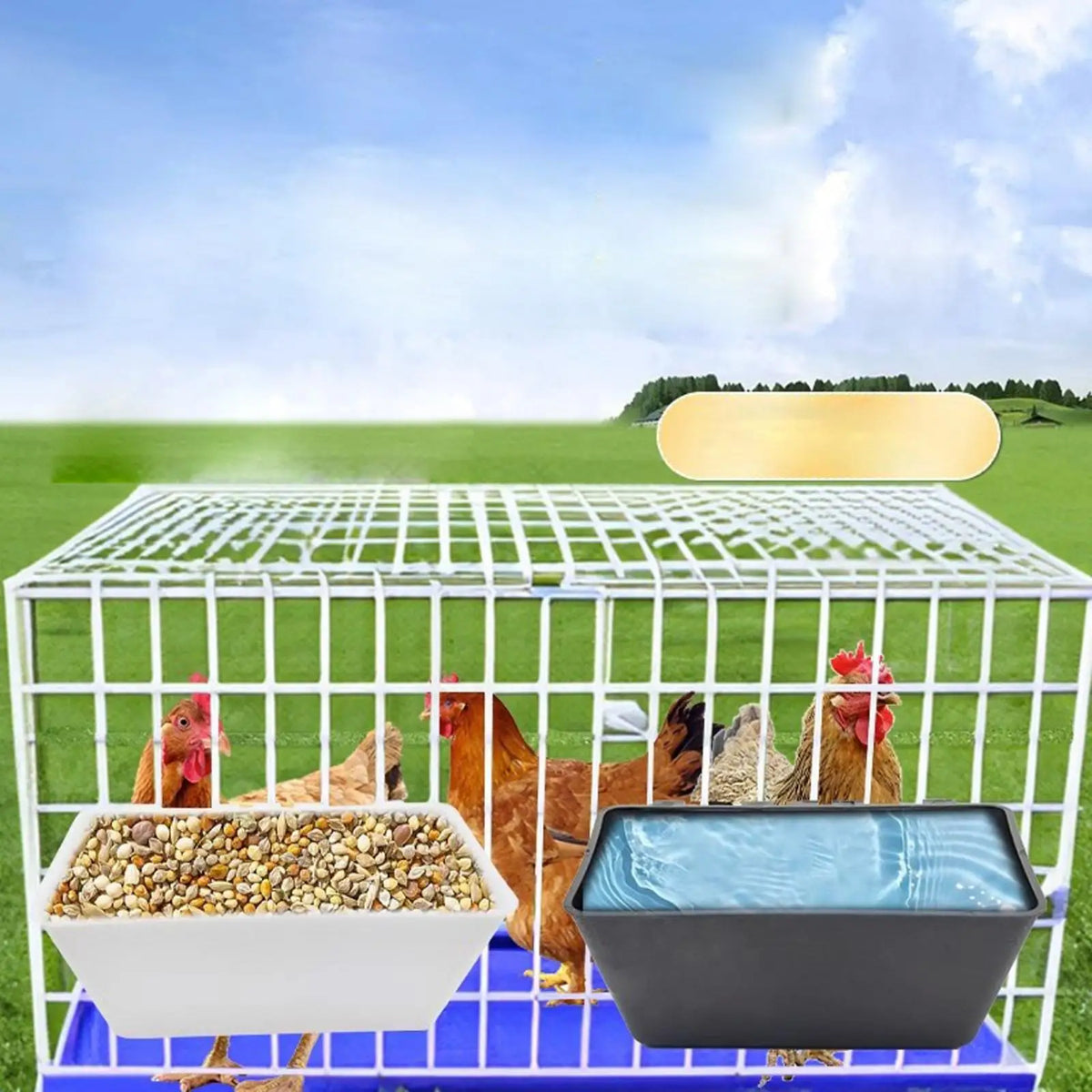 Hanging Fence Feeder Goat Feeder Multipurpose Poultry Trough Feeder Livestock Water Bucket for Duck Chicken Piglets Sheep Horse