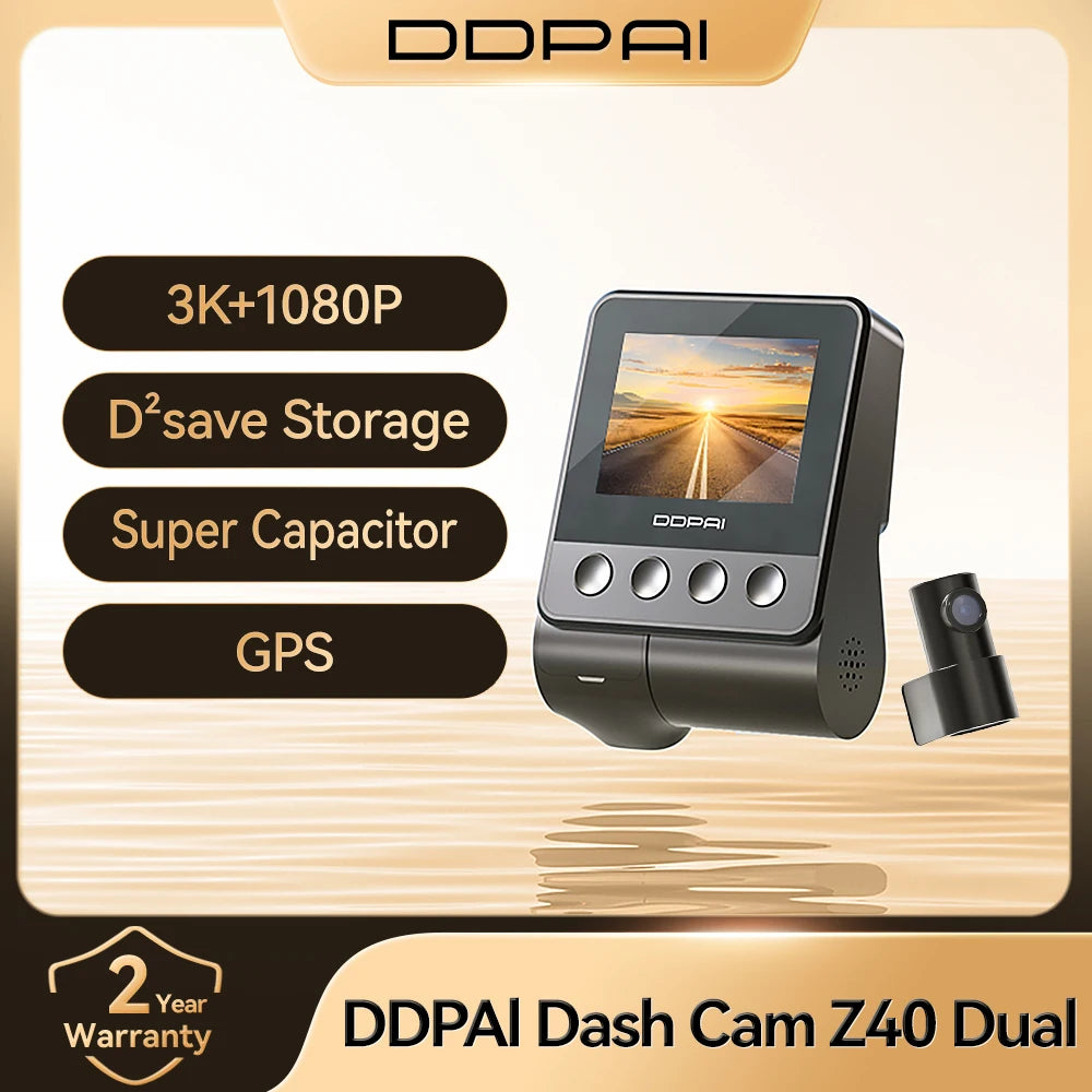 DDPAI Z40 Dash Cam Car Camera Recorder Sony IMX335 1944P HD Video GPS Tracking 360 Rotation Wifi DVR 24H Parking Protector