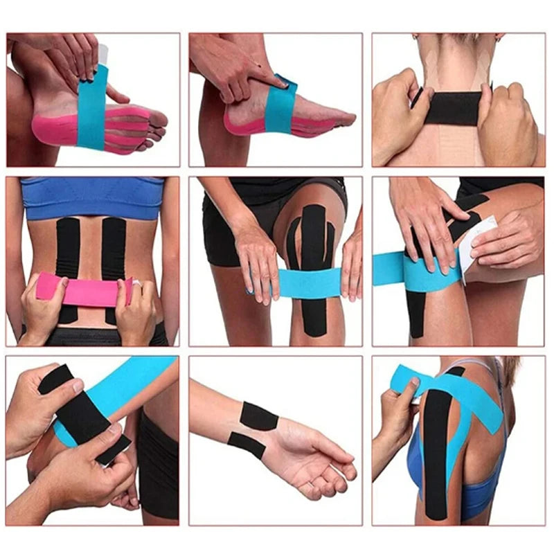 5CM*5M Kinesiology Tape Athletic Recovery Elastic Tape Kneepad Muscle Pain Relief Knee Pads Support for Gym Fitness Bandage