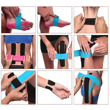 5CM*5M Kinesiology Tape Athletic Recovery Elastic Tape Kneepad Muscle Pain Relief Knee Pads Support for Gym Fitness Bandage