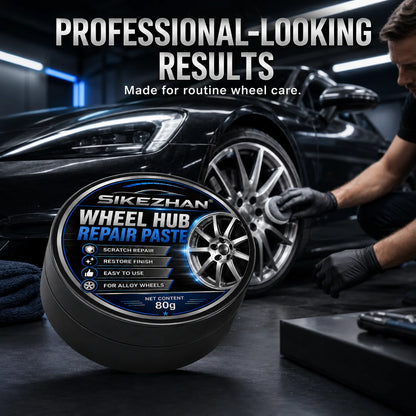 Car Wheel Hub Repair Paste, Scratch & Oxidation Remover, Color Restorer & Polish Wax Cleaner for Alloy Chrome Rims & Tires (80g)