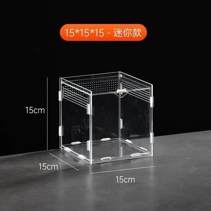 Hermit Crab Reptile Breeding Box Portable Magnetic Absorption Acrylic Transparent Mini Pet Houses For Scorpions Frogs Turtles