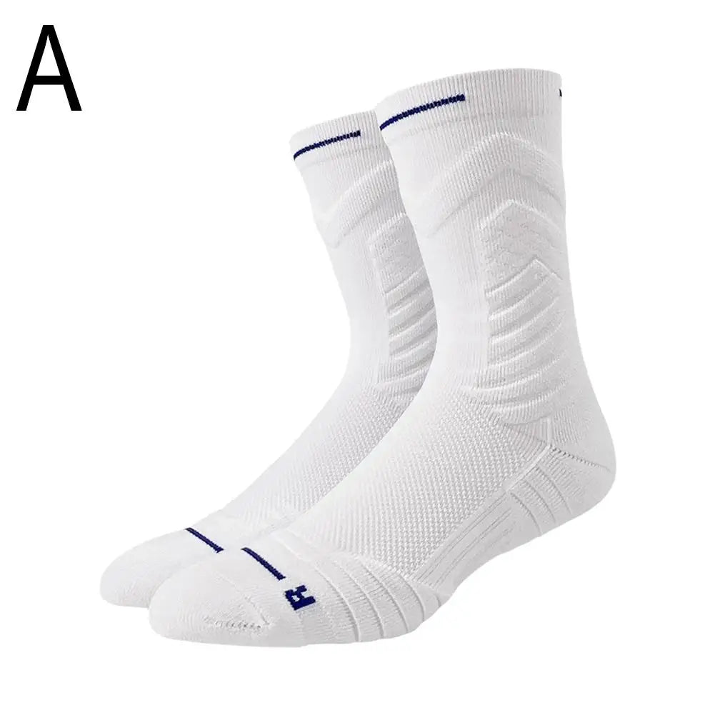 1Pair Professional basketball socks thickened towel bottom game training sports socks ankle protection non-slip socks