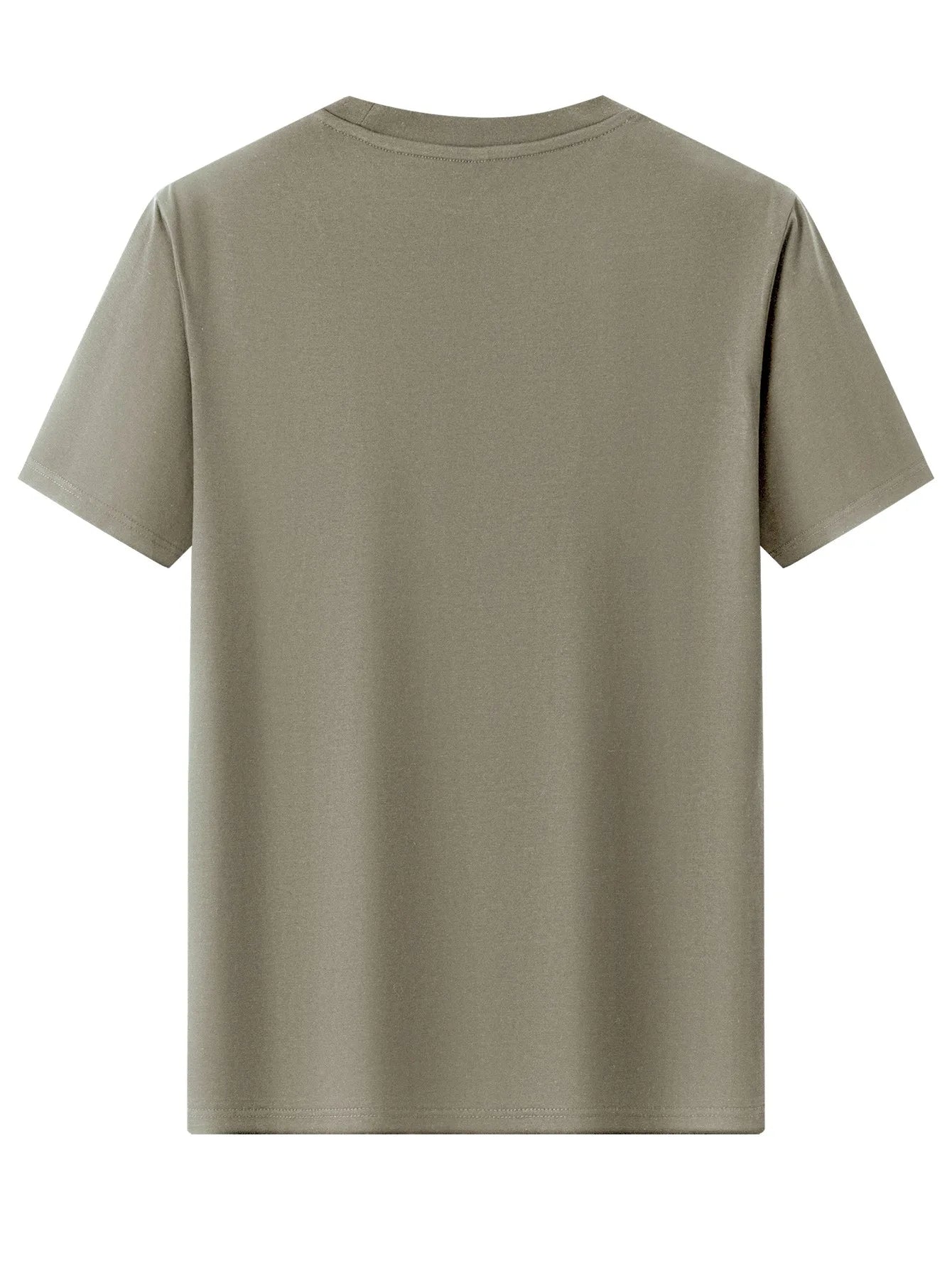 Summer men's 100% pure cotton casual fashionable loose retro compass mountain pattern printed round neck short sleeved T-shirt
