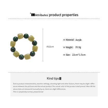 Acrylic Irregular Square Round Beaded Bracelet Bangle for Women Imitation Stone Chain Bracelet Hand Accessories Couple Gifts K