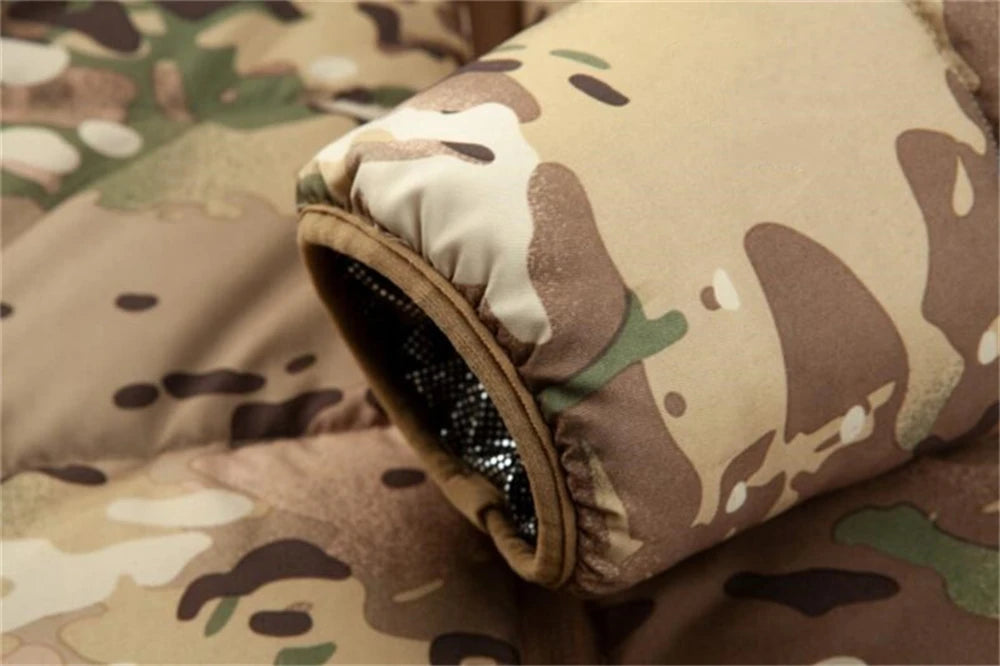 Winter Coat With Hoodie Mens Camouflage Tactical Jackets Outdoor Hooded Light Weight Thermal Reflective Windbreaker Men Clothing