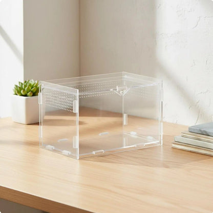 Transparent reptile enclosure, Tall, transparent, clear reptile habitat,
