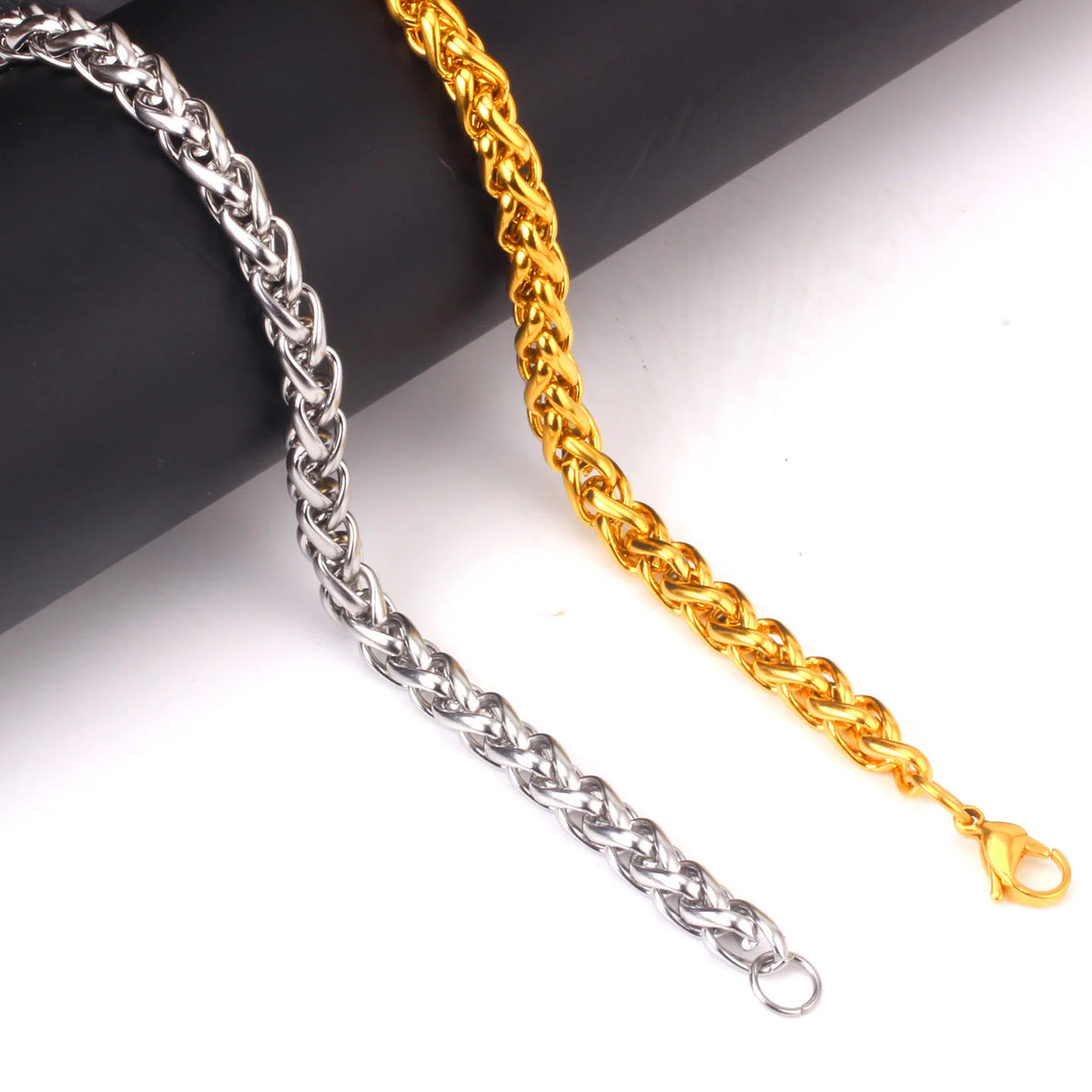 LUXUKISSKIDS Stainless Steel Couple Men/Woman Bracelets Fashion Curb Cuban Link Chains On Hand Rock Bracelet Wrist Jewelry Gifts