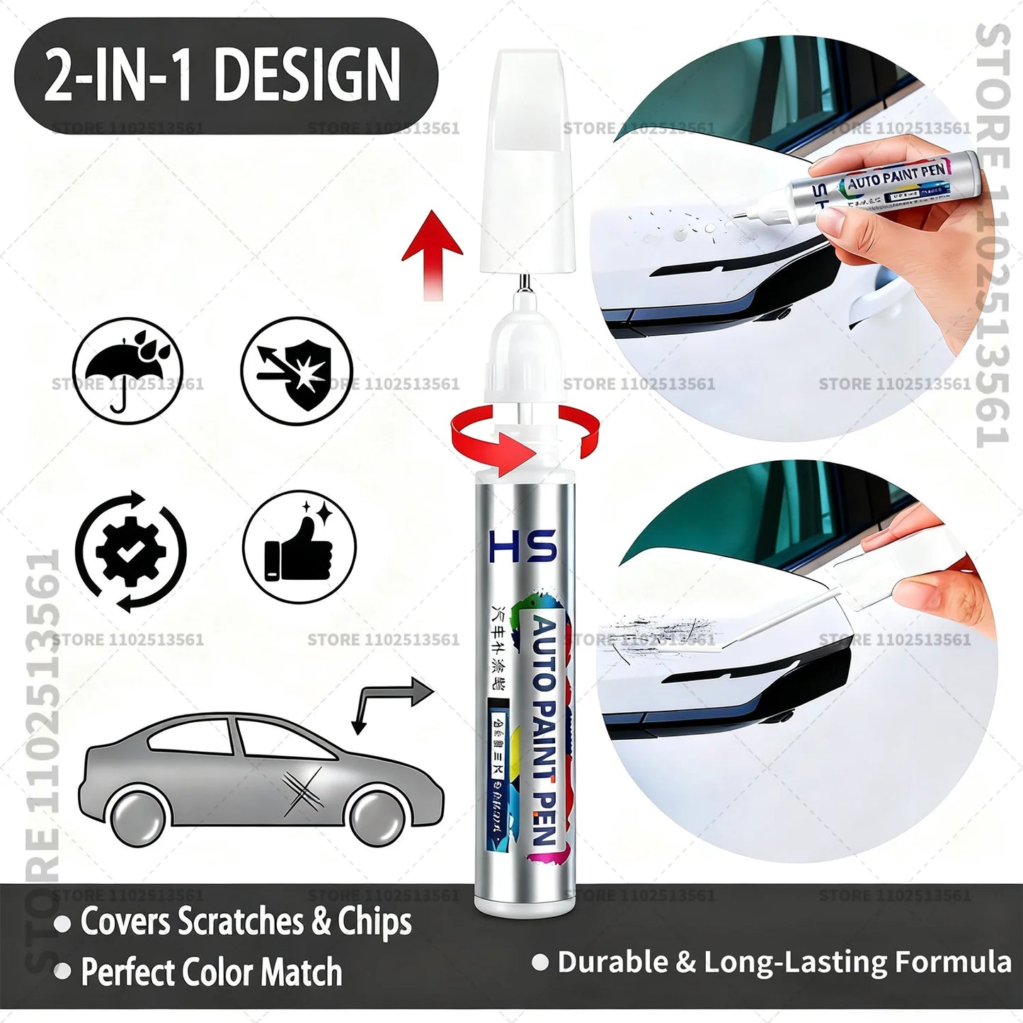 For Mazda CX3 Paint Repair Pen Touch Up Scratch Remover DIY Car Accessories White 34K Blue 42M 	41B Black 16W 38A Gold Gray 46G