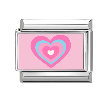 Beautiful Flower Y2K Black Star Dog Heart Pink Italian Charm Link Fit 9mm Stainless Steel Sweet Bracelet Jewelry Making DIY Gift
