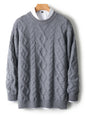 100% Merino Wool Men's Round Neck Thickened Autumn Winter Warm Casual Fashionable Knitted Sweater