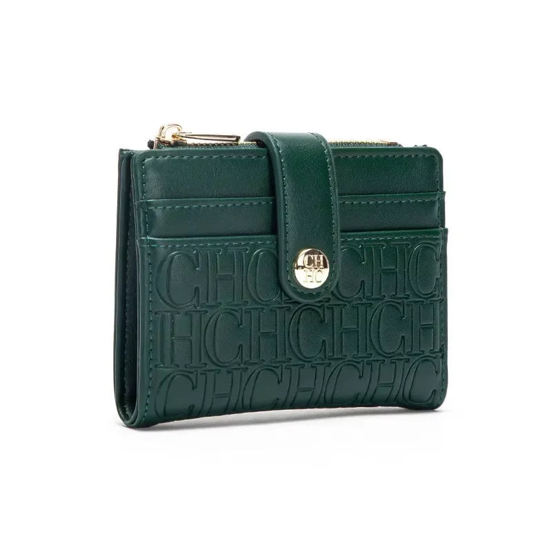 CH Luxury Brand Retro Design Business Card Bag Fashion Button Classic Folding Wallet Compact and Lightweight Women's Square Bag