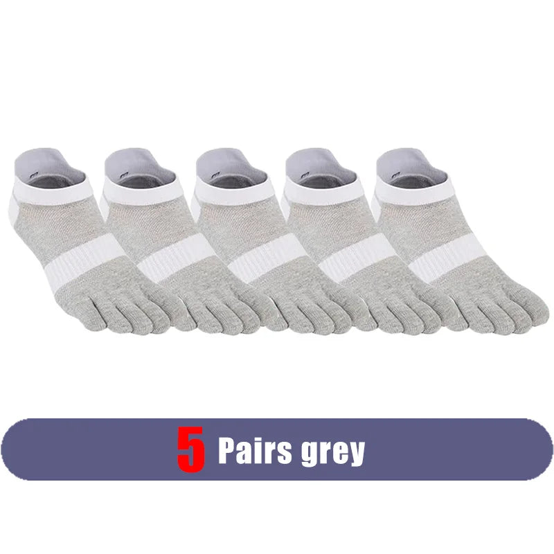 Large Plus Size Toe Socks Sport Mans Mesh Breathable Compression Sweat-Absorbing Fitness Elastic Five Finger Ankle Socks Student