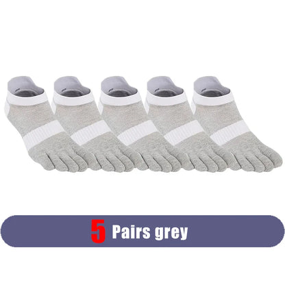 Large Plus Size Toe Socks Sport Mans Mesh Breathable Compression Sweat-Absorbing Fitness Elastic Five Finger Ankle Socks Student