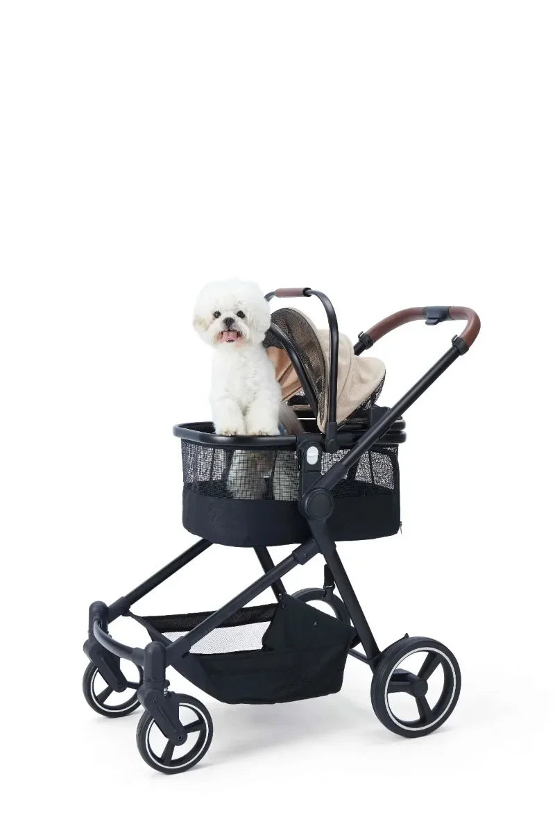 EU stock of pet strollers Double-seat stroller can carry both baby and pet Dual-mode seat, stroller with pet carrier