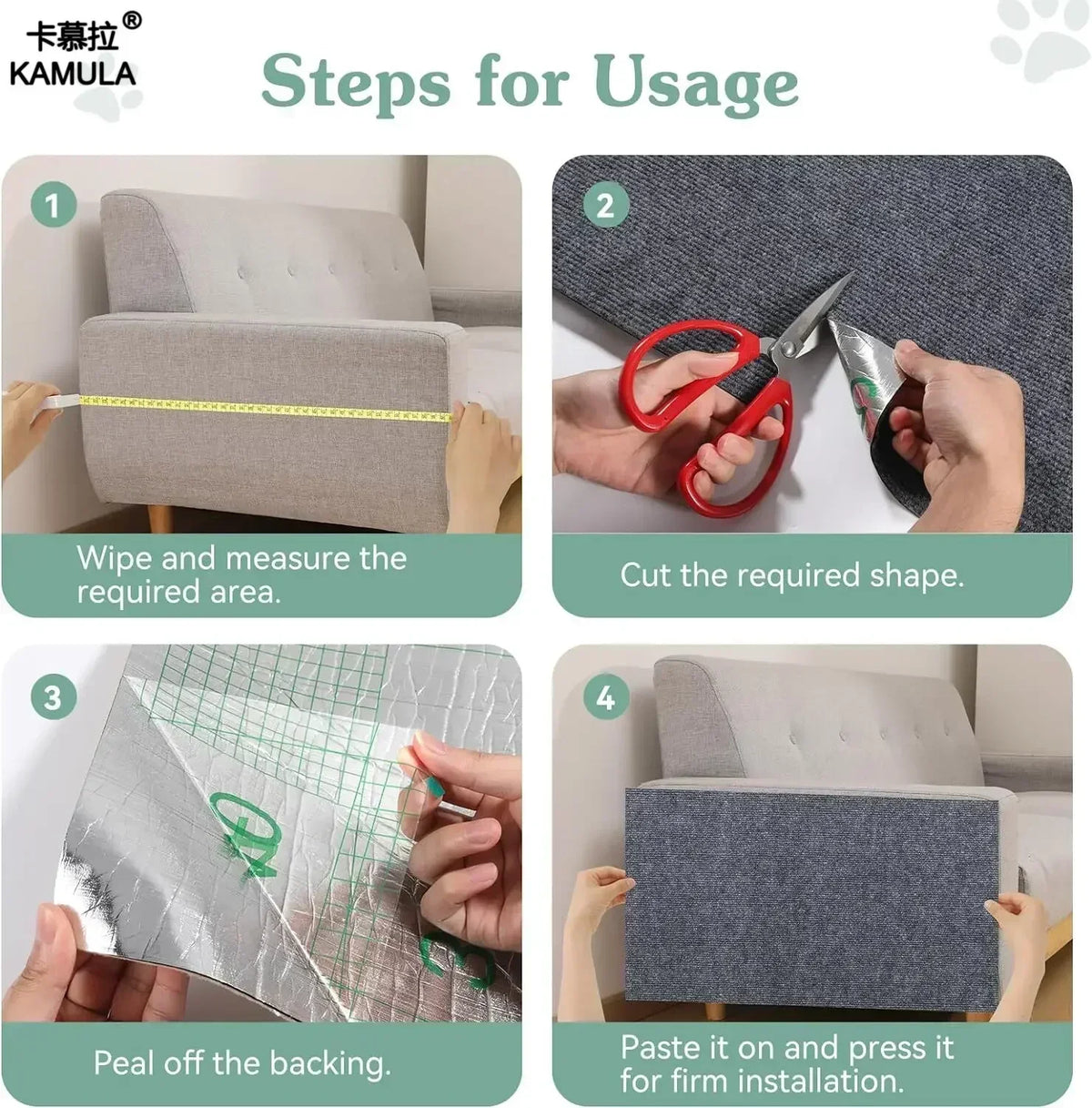 Cat Carpet Cat Scratching Mat Trimmable Self-Adhesive Carpet DIY Climbing Scratcher Scratch Furniture Protector Covering Posts