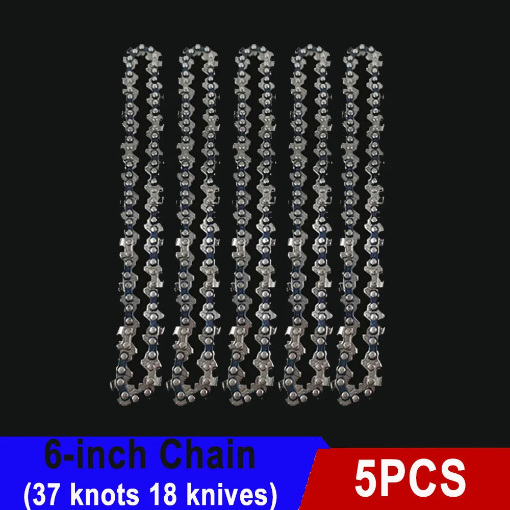 6" Saw Chain for Mini Chainsaw Mini Steel Chainsaw Chains Electric Chainsaws 37 knots 18 knives Chain Replacement Saw Accessory