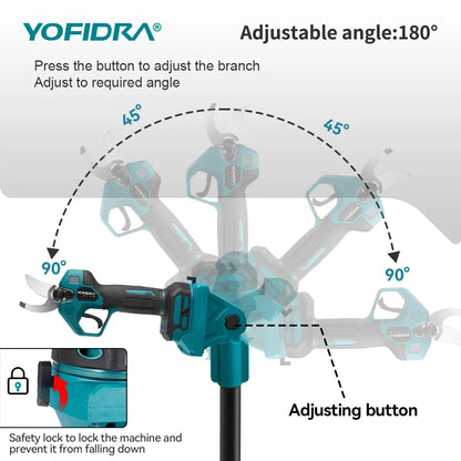 YOFIDRA 3IN1 Brushless Electric Chainsaw Telescoping Pole High Branch Saw Woodworking Pruning Power Tool  Makita 21V Battery Pin